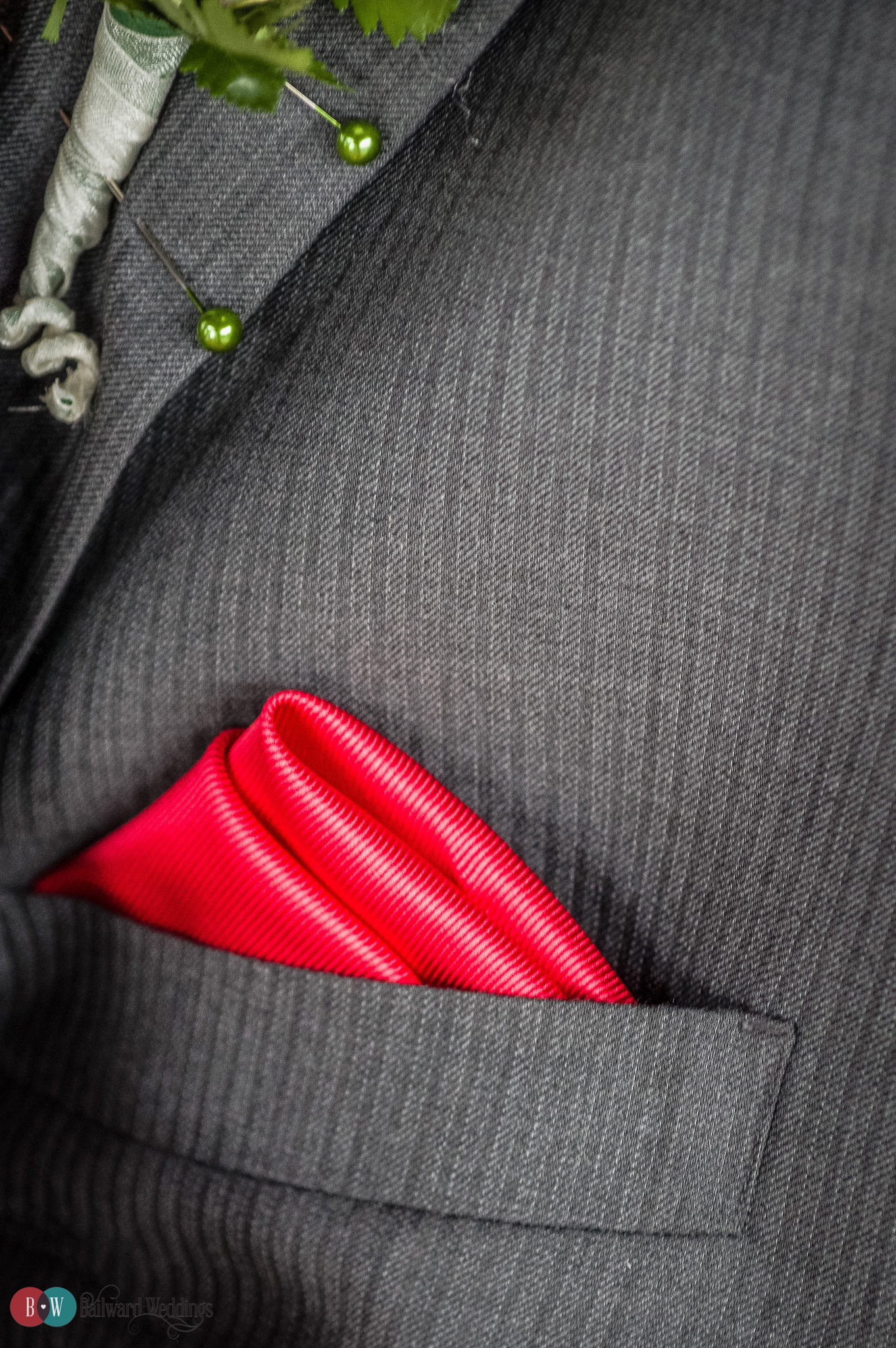 Groom with red pocket square