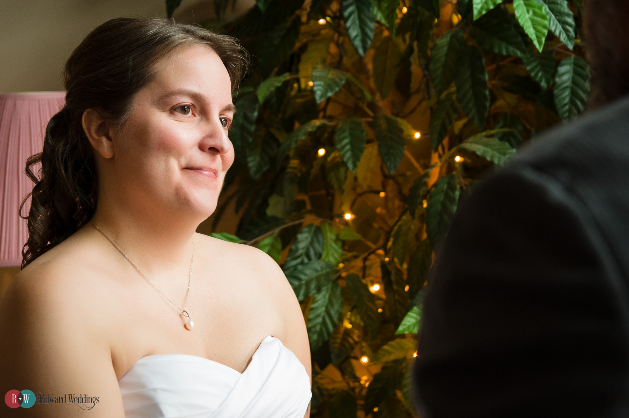 Bride smiling