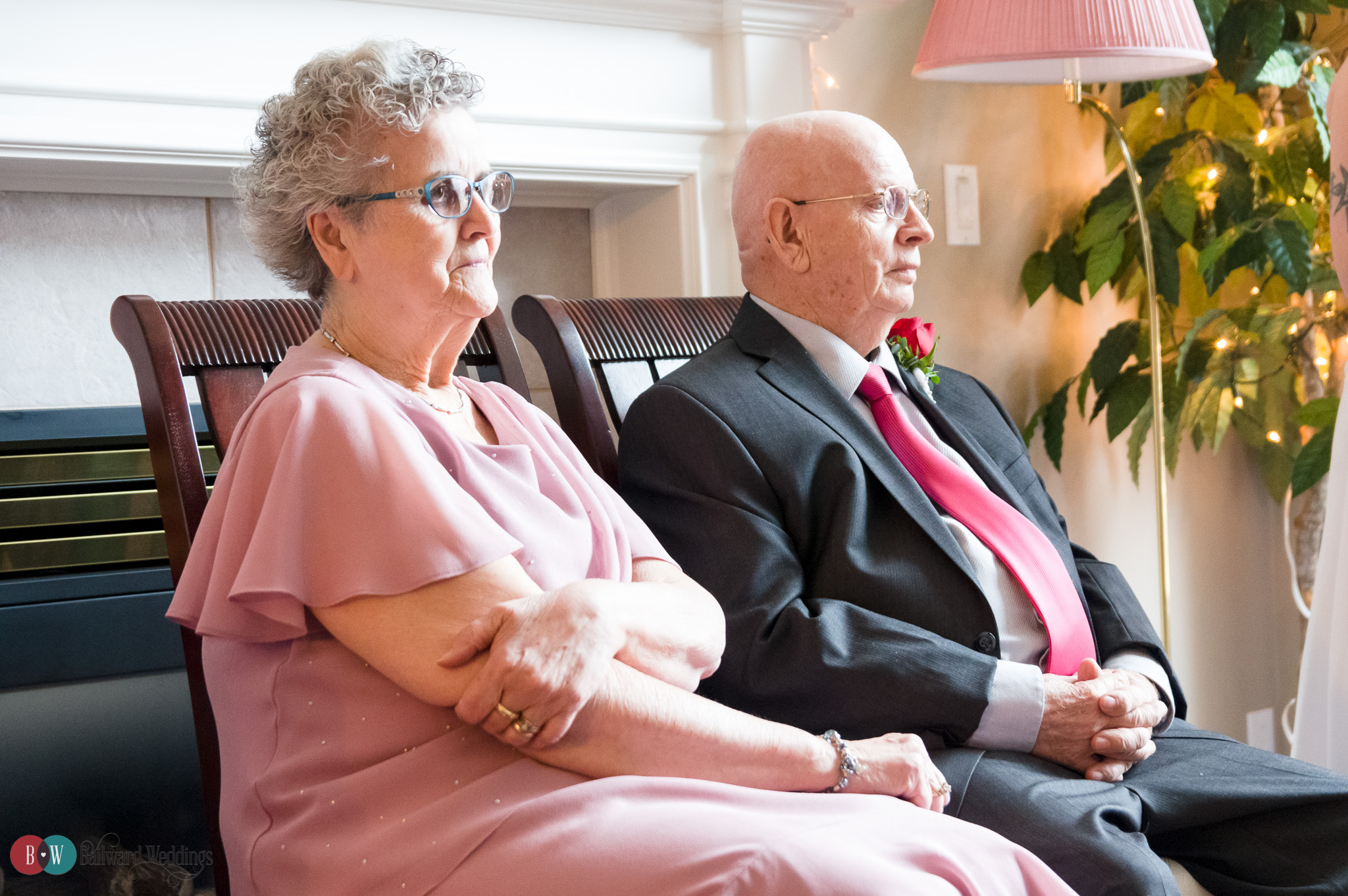 Family watching wedding ceremony