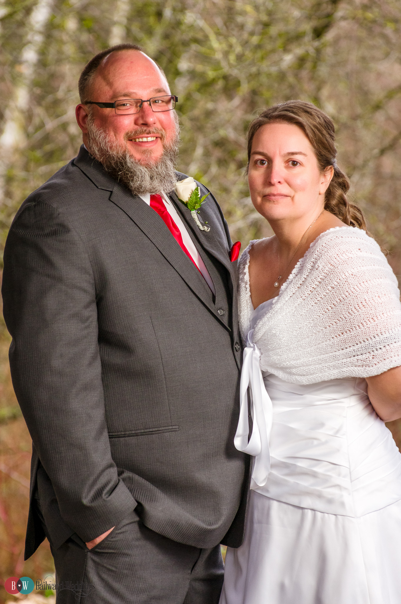 Bride and groom formal photo