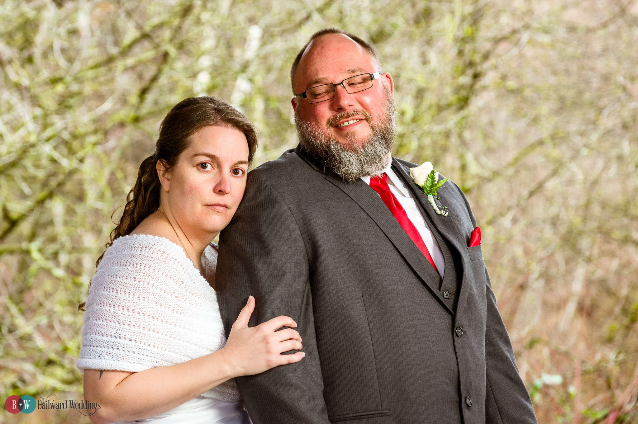 Bride and groom formal photo